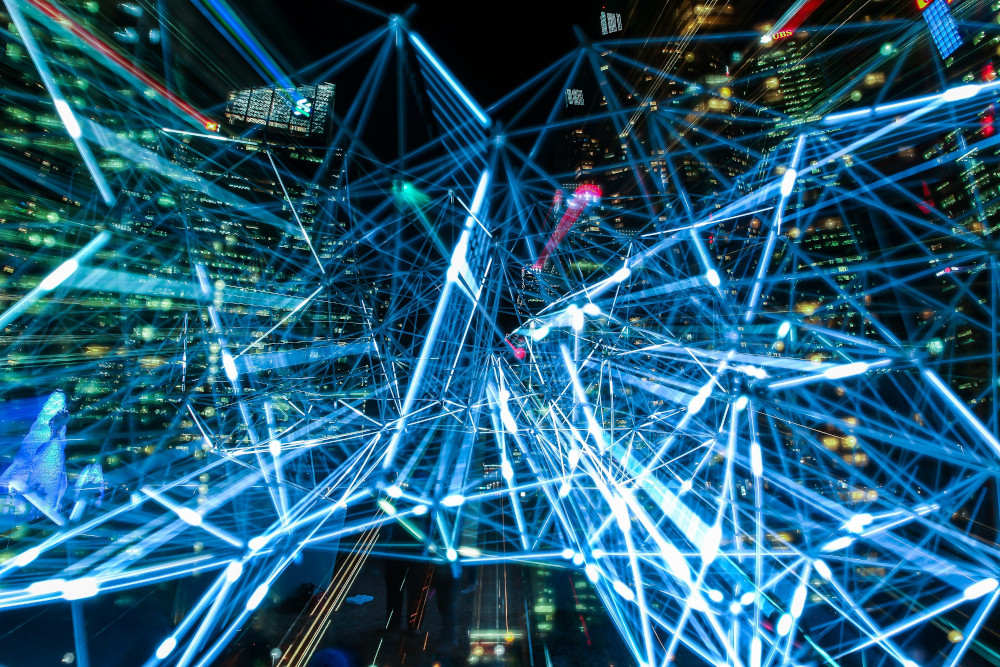 Connected network abstract art